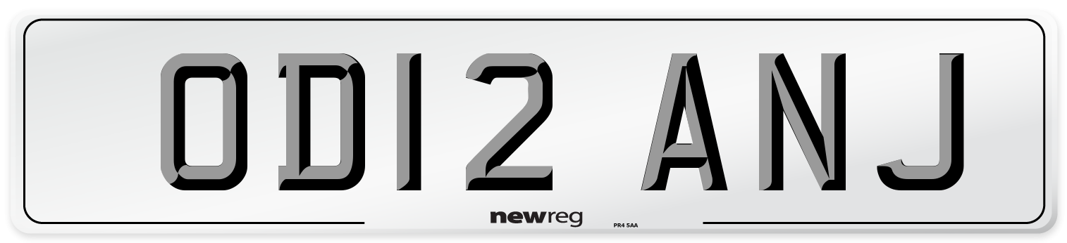 OD12 ANJ Number Plate from New Reg